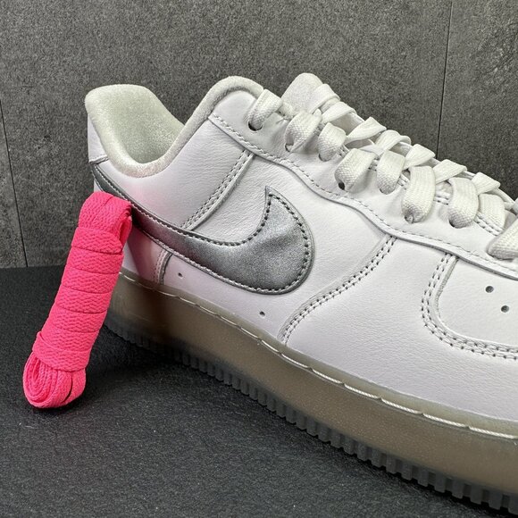 Nike Air Force 1 '07 Premium White Metallic Silver 2022 Size 9.5 Mens Sneakers - Picture 13 of 13